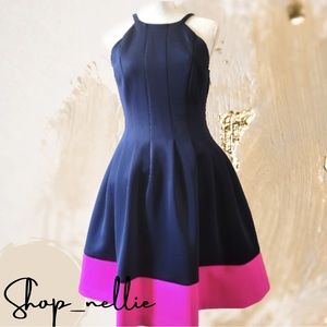 Vince Camuto size 12 Blue and Fuchsia cocktail dress